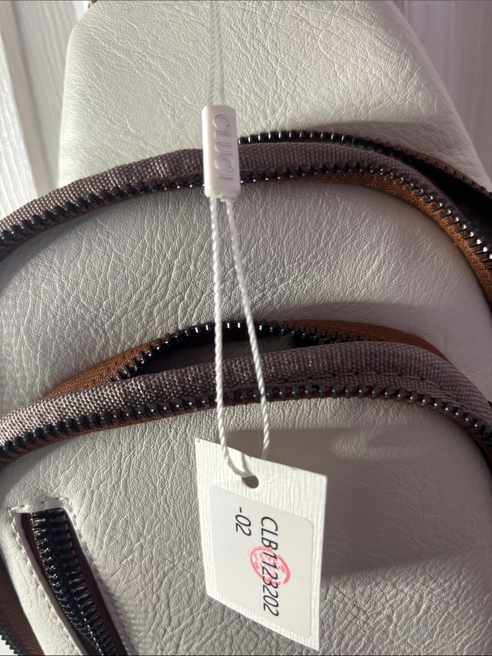 White and Brown Crossbody Sling Bag - Casual Everyday Wear - Picture 7 of 8